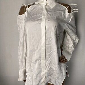 NEW ADEAM Women’s Obi Cutout-Shoulder Button-Up Top